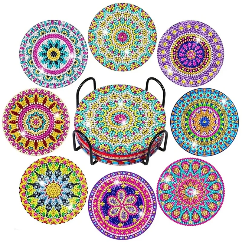 5D Diamond Painting Untersetzer – Farbenprächtige Mandala