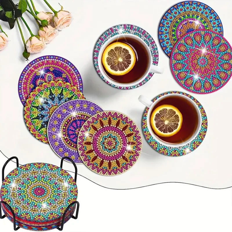 5D Diamond Painting Untersetzer – Farbenprächtige Mandala