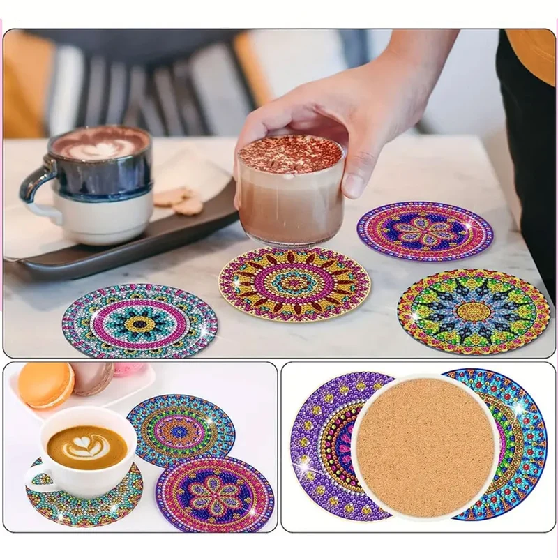 5D Diamond Painting Untersetzer – Farbenprächtige Mandala