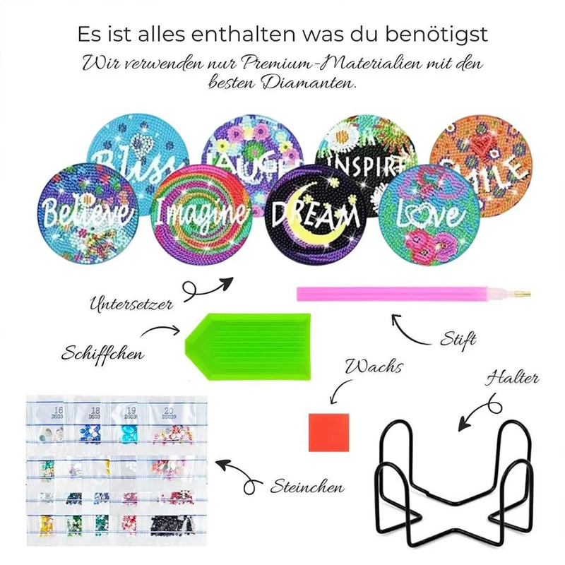 5D Diamond Painting Untersetzer – Inspiration und Positivität