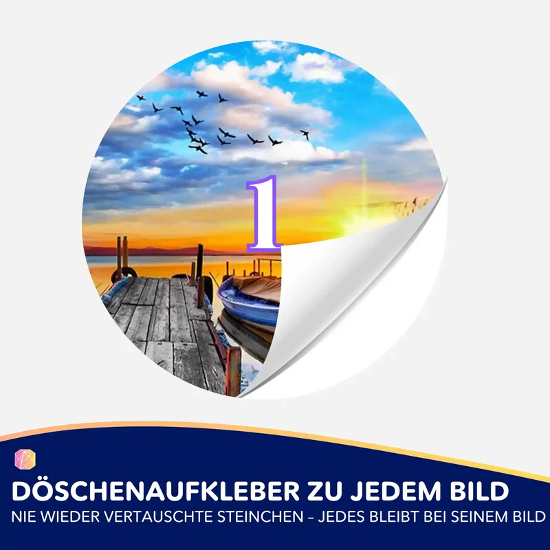 Döschenaufkleber - Sonniger Abend am See