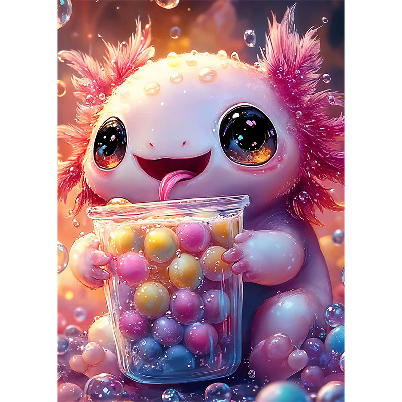 5D Diamond Painting – Der fröhliche Axolotl