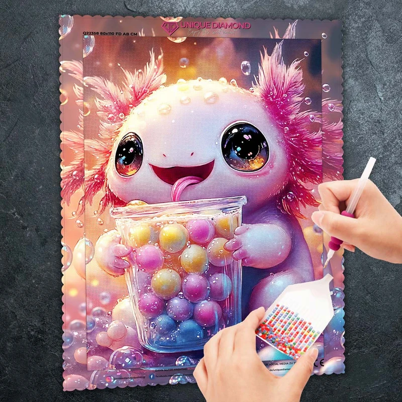 5D Diamond Painting – Der fröhliche Axolotl