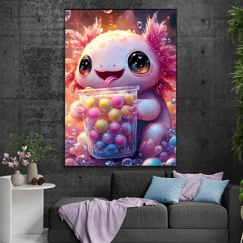 5D Diamond Painting – Der fröhliche Axolotl