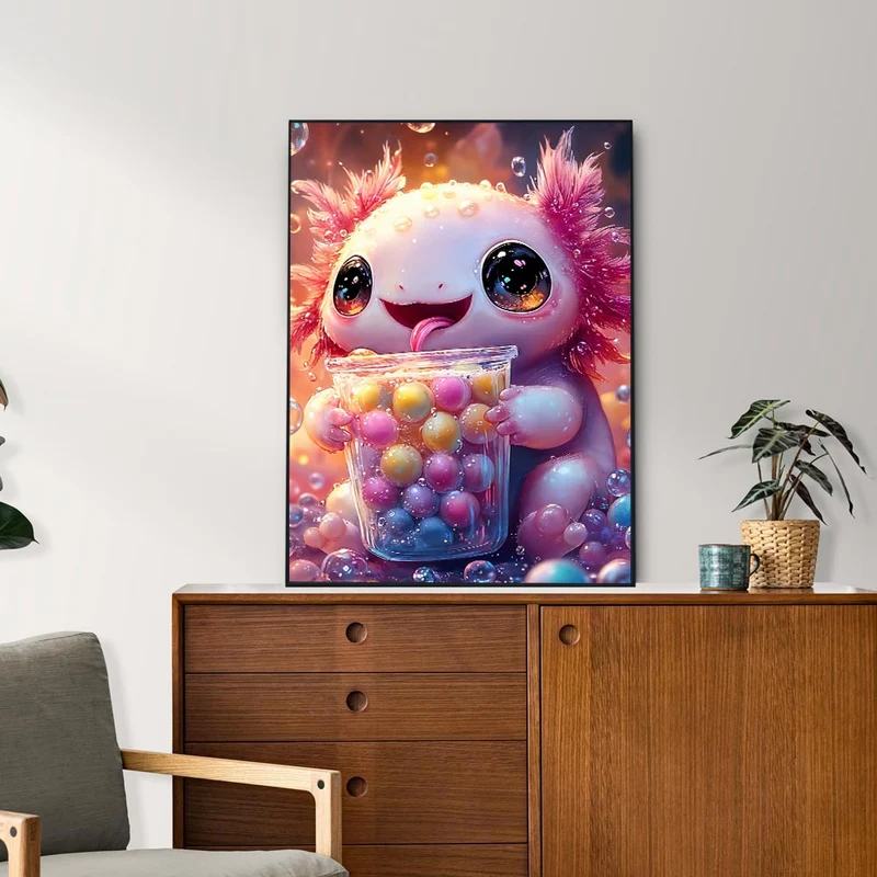 5D Diamond Painting – Der fröhliche Axolotl