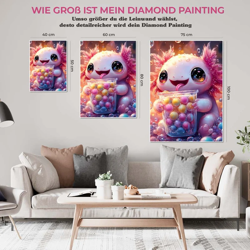 5D Diamond Painting – Der fröhliche Axolotl