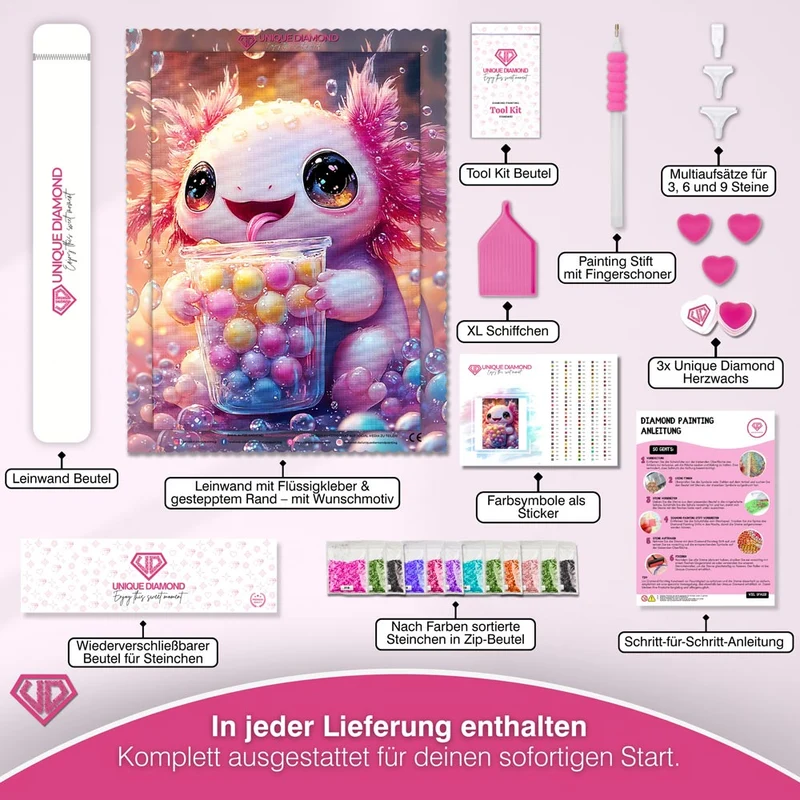 5D Diamond Painting – Der fröhliche Axolotl