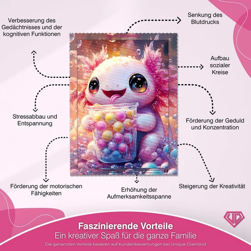 5D Diamond Painting – Der fröhliche Axolotl