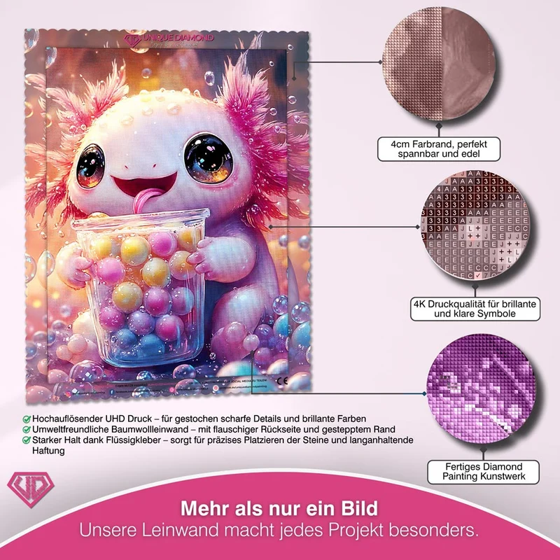 5D Diamond Painting – Der fröhliche Axolotl