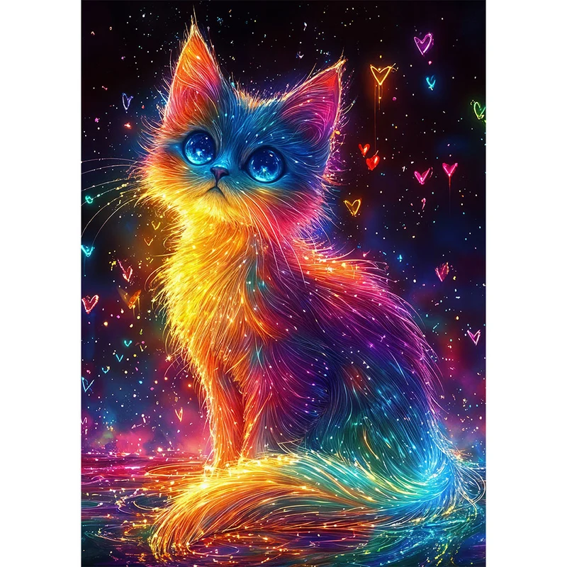 5D Diamond Painting – Funkelnde Katzenmagie