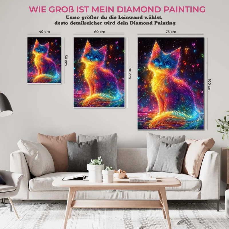 5D Diamond Painting – Funkelnde Katzenmagie