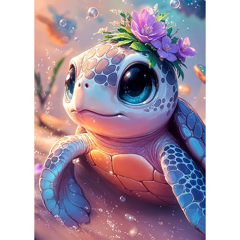 5D Diamond Painting – Zauberhafte Meeresschildkröte