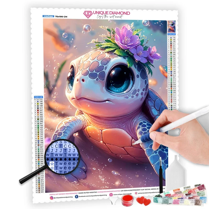 5D Diamond Painting – Zauberhafte Meeresschildkröte