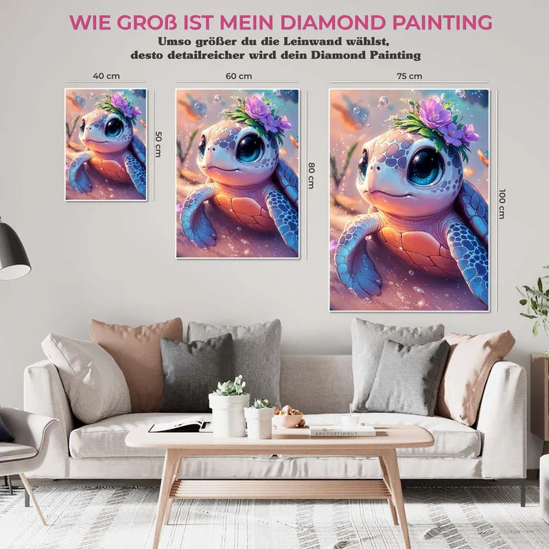 5D Diamond Painting – Zauberhafte Meeresschildkröte