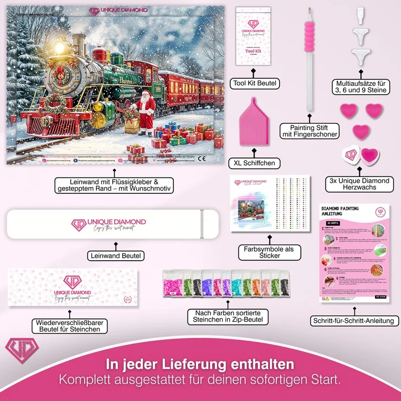 5D Diamond Painting – Die Weihnachtsbahn