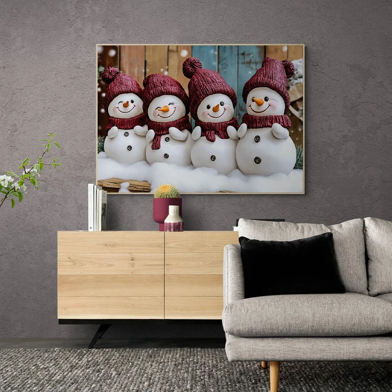 5D Diamond Painting – Die vier fröhlichen Schneemänner
