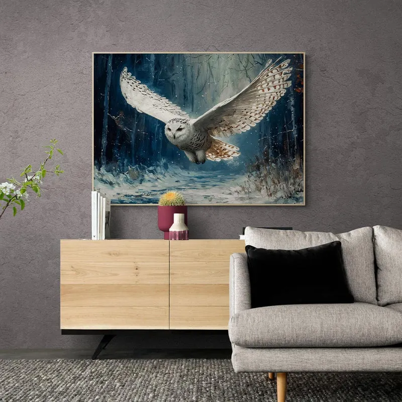 5D Diamond Painting – Eule im Winterwald