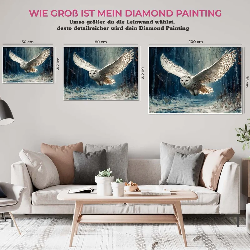 5D Diamond Painting – Eule im Winterwald