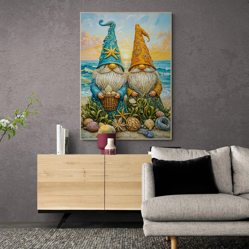 5D Diamond Painting – Strand-Zwerge im Sonnenuntergang