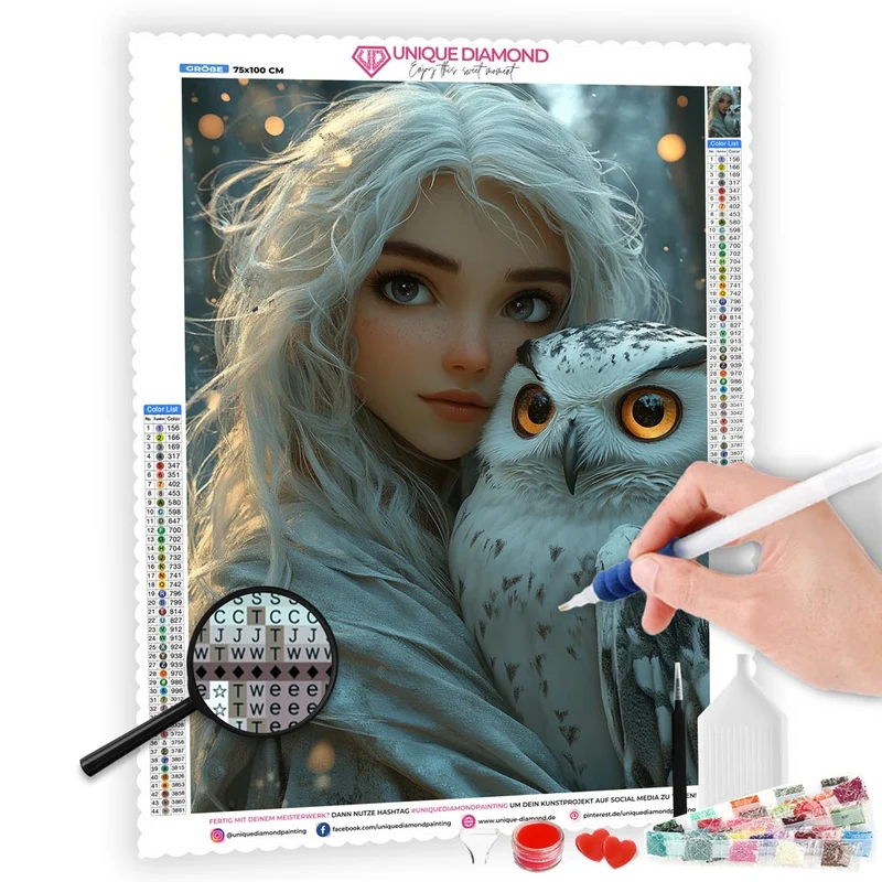 5D Diamond Painting – Winterwächterin