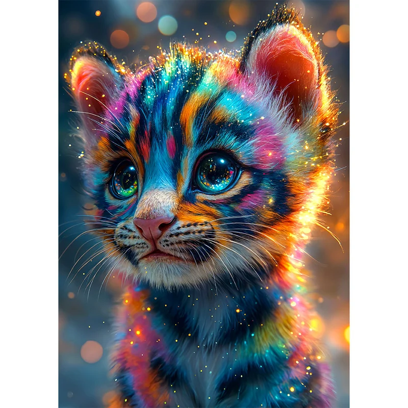 5D Diamond Painting – Regenbogen-Kätzchen