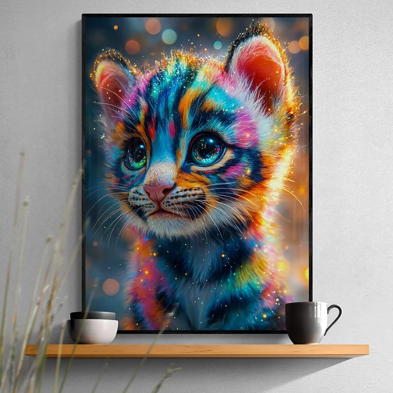 5D Diamond Painting – Regenbogen-Kätzchen