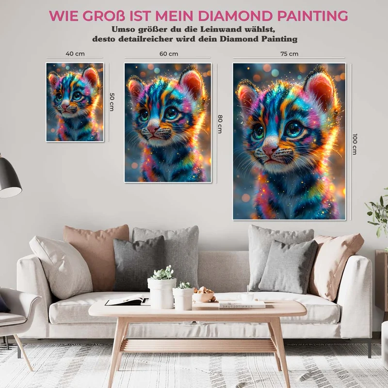 5D Diamond Painting – Regenbogen-Kätzchen