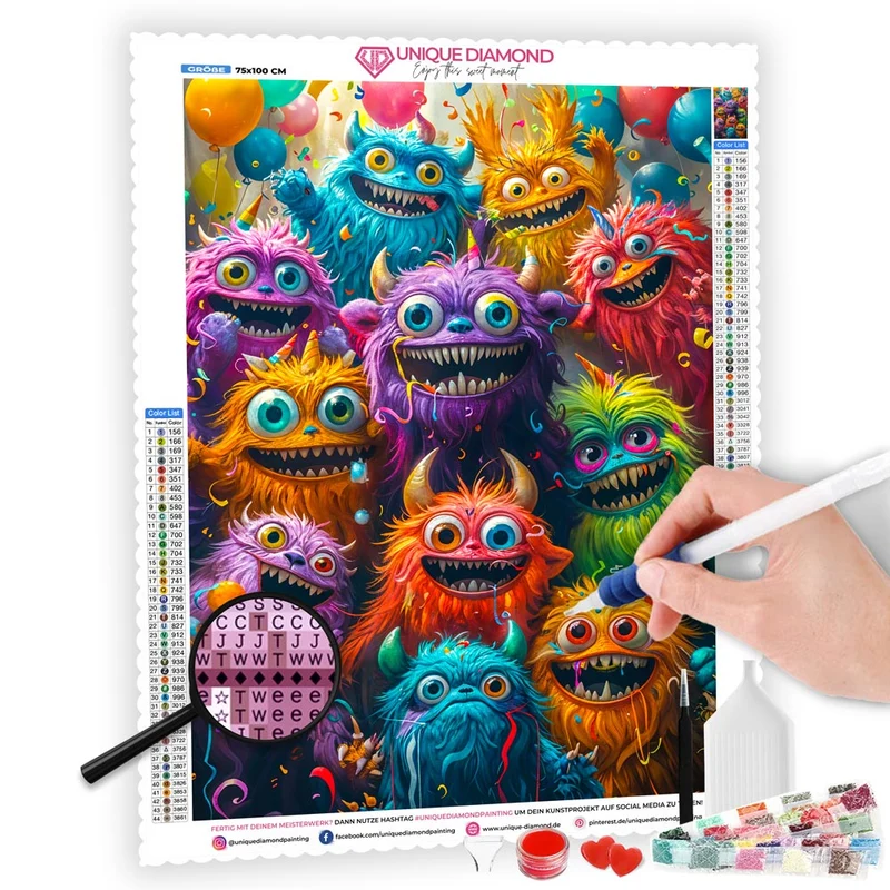 5D Diamond Painting – Monster-Party