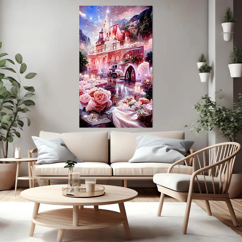 5D Diamond Painting – Rosa Märchenschloss