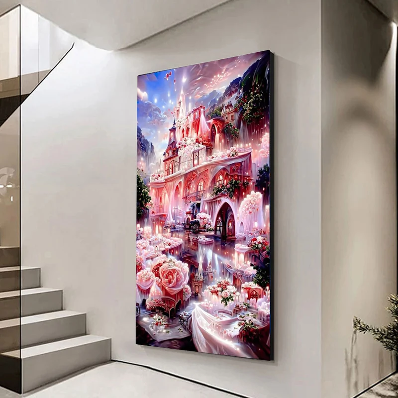 5D Diamond Painting – Rosa Märchenschloss