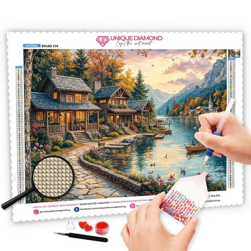 5D Diamond Painting – Idylle am Seeufer