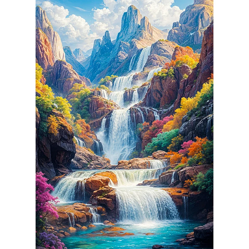 5D Diamond Painting – Wasserfälle des Paradieses