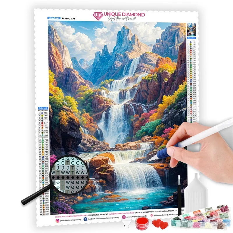 5D Diamond Painting – Wasserfälle des Paradieses