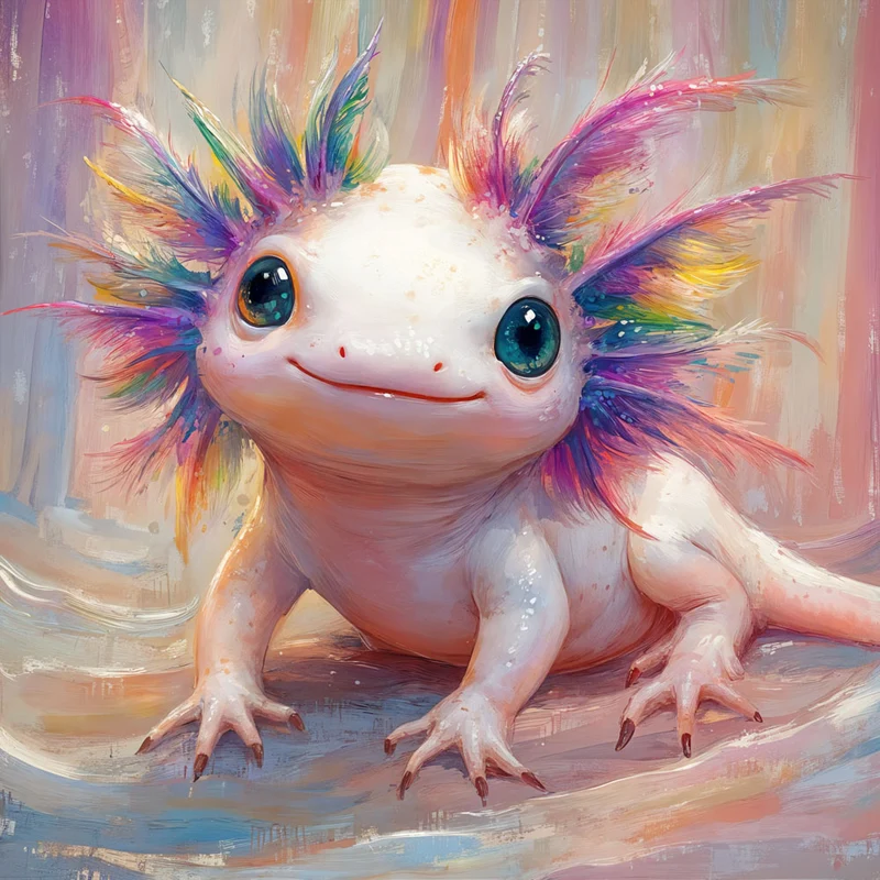 5D Diamond Painting – Regenbogen-Axolotl