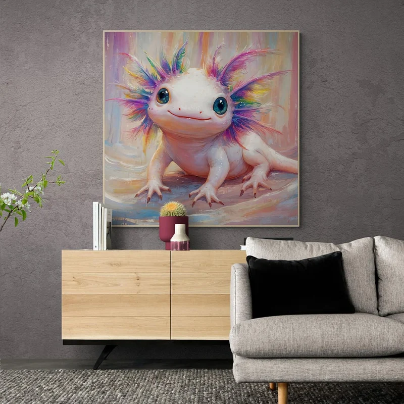 5D Diamond Painting – Regenbogen-Axolotl
