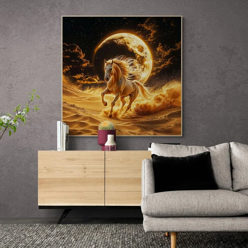 5D Diamond Painting – Goldenes Wüstenpferd