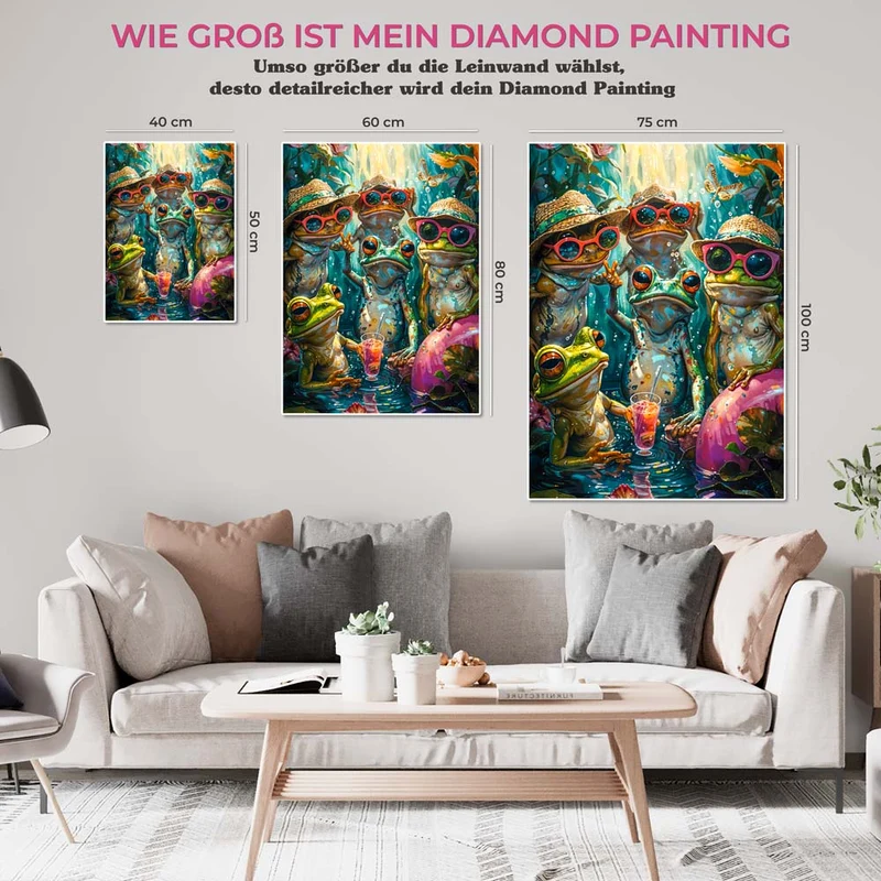 5D Diamond Painting – Fröhliche Froschbande
