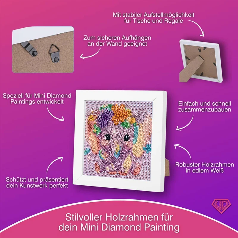 5D Diamond Painting Elefantenbaby Ella mit Strasssteinchen