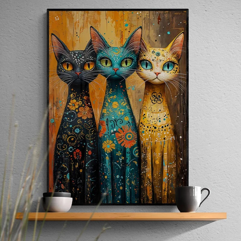 5D Diamond Painting – Bunte Katzenparade