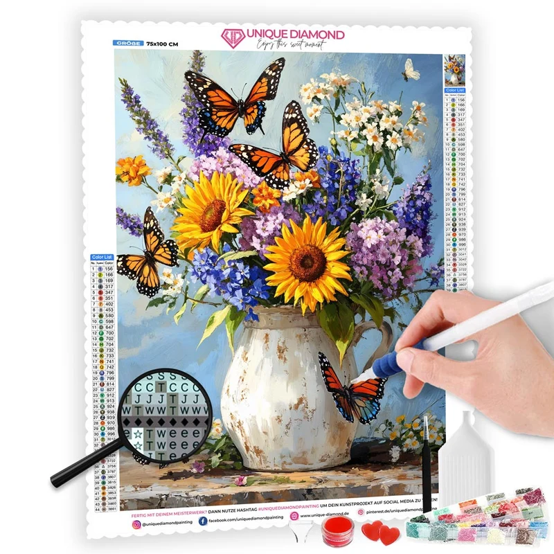5D Diamond Painting – Blühender Monarch