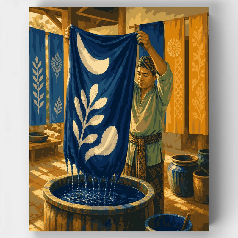 Indigo Batik Dyer - Paint by Numbers Kit