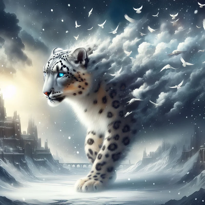 5D Diamond Painting – Schneeleopard