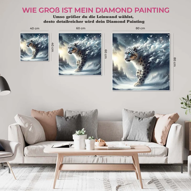 5D Diamond Painting – Schneeleopard