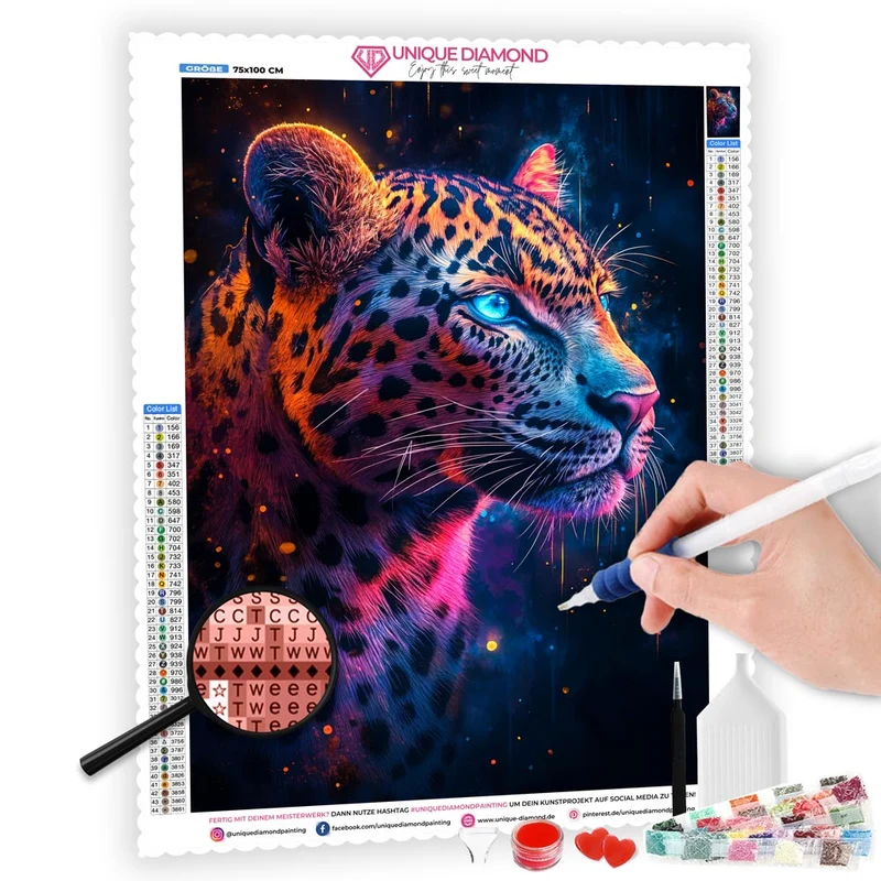 5D Diamond Painting – Neonleopard