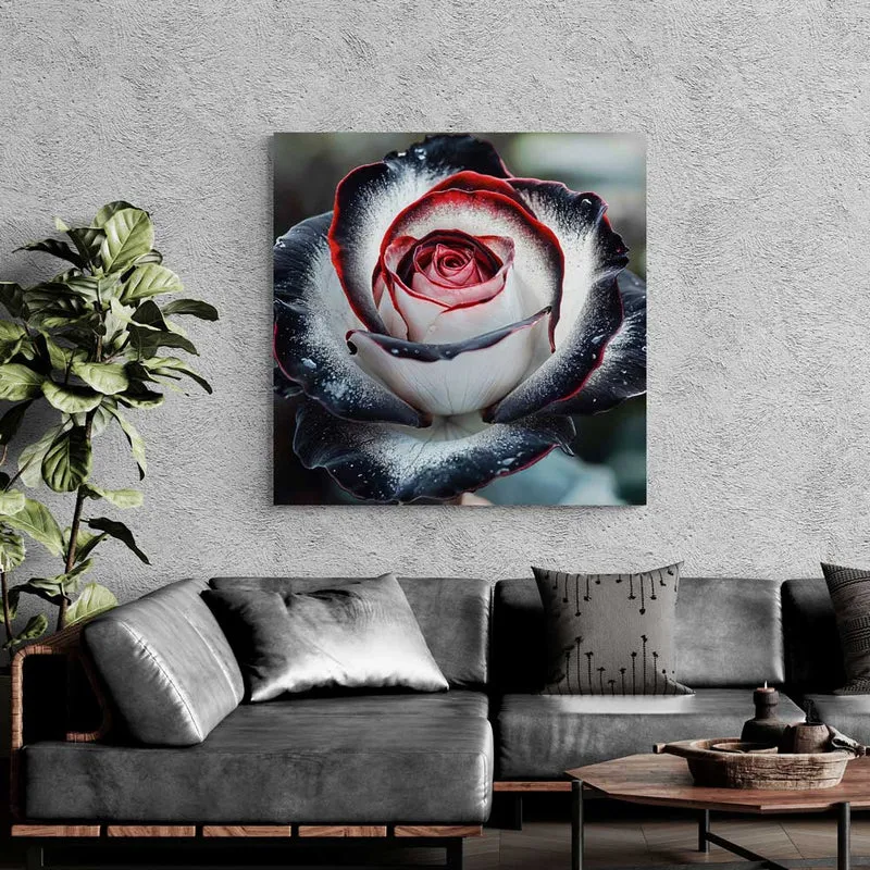 5D Diamond Painting – Mystische Schwarz-Weiß-Rose