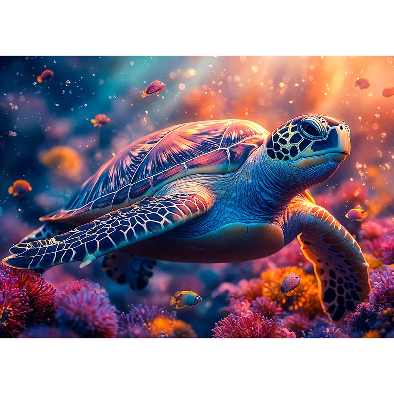 5D Diamond Painting – Strahlende Meeresschildkröte