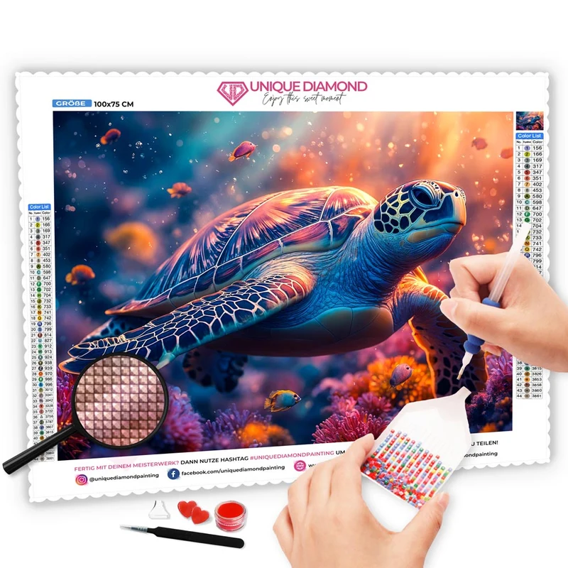 5D Diamond Painting – Strahlende Meeresschildkröte
