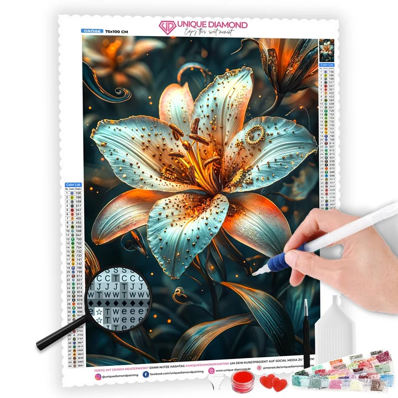 5D Diamond Painting – Verzauberte Glitzerblume