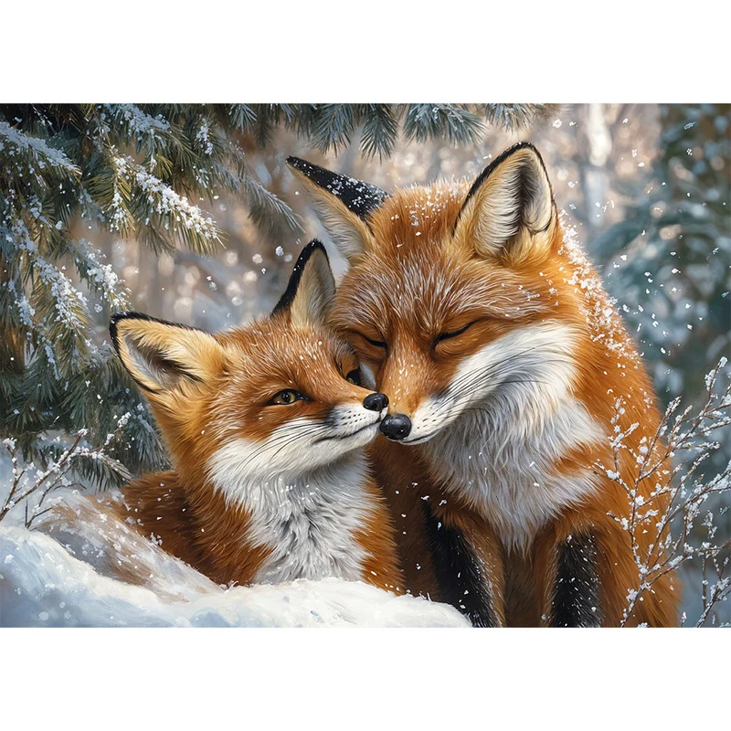 5D Diamond Painting – Füchse im Schnee