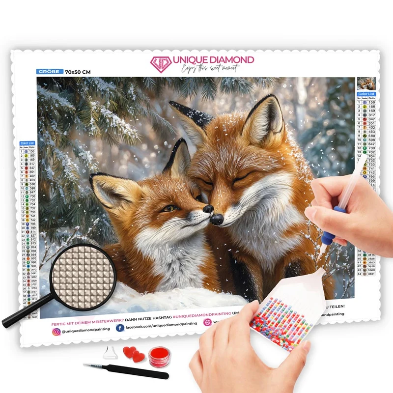 5D Diamond Painting – Füchse im Schnee